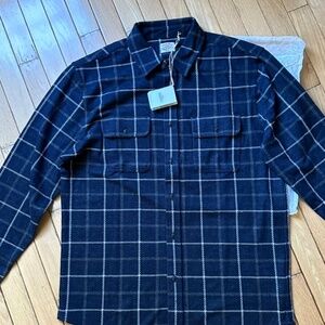 Faherty Mens Legend Sweater Flannel Shirt Size Large Color Lowrider Blue